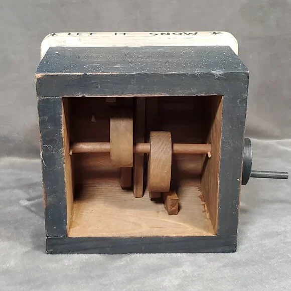 Handcrafted Vintage Toy Wooden Hand Crank Dancing Snowman Family ❄️Snow Dance❄️ - Picture 7 of 7